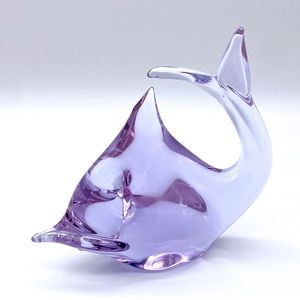 Neodymium Alexandrite purple blue glass fish paperweight figurine